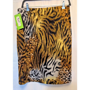 Cartise NWT Made in CA 8 US 6 animal print dbl zippers! skirt lined nice!